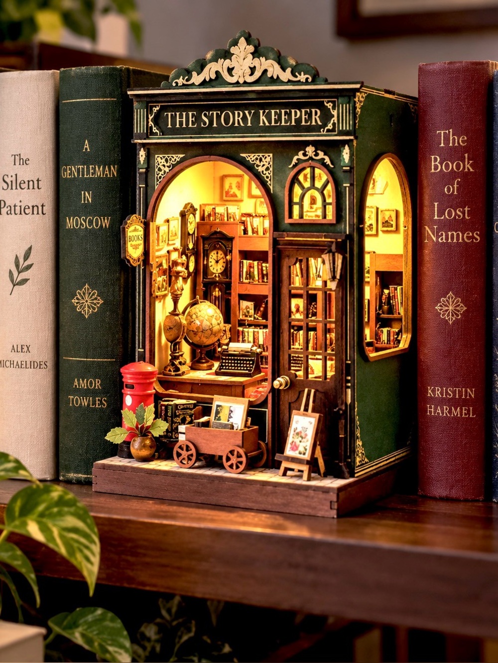 NWT The Story Keeper DIY Lighted Book Nook Miniature Library Craft Kit